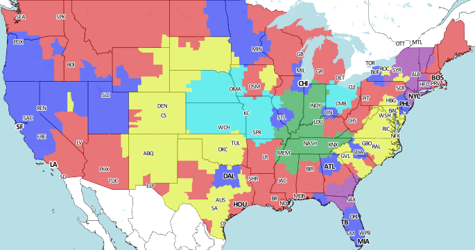 Bankroll Sports Picks Blog » Blog Archive NFL TV Coverage Map 1 ...